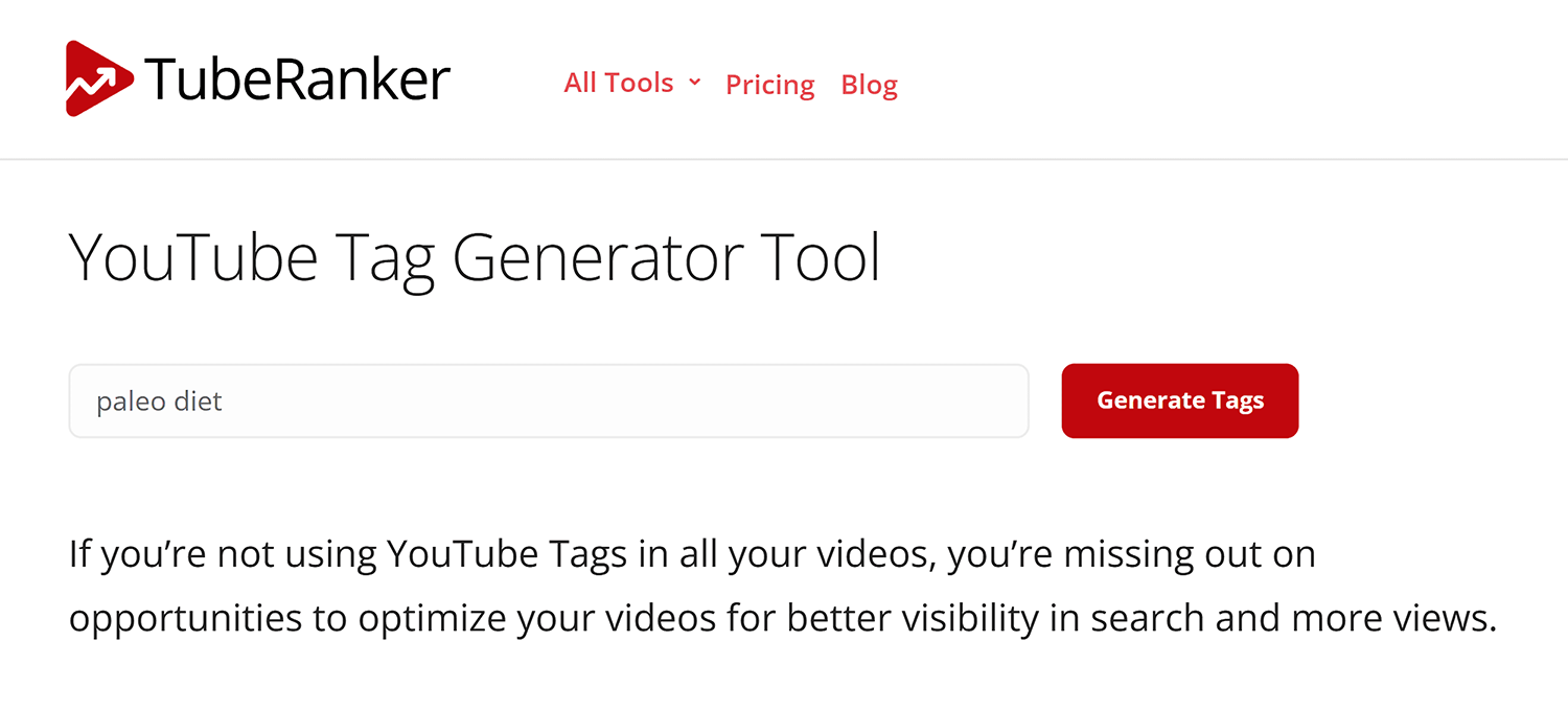 TubeRanker – Input keyword Tuberanker Input Keyword