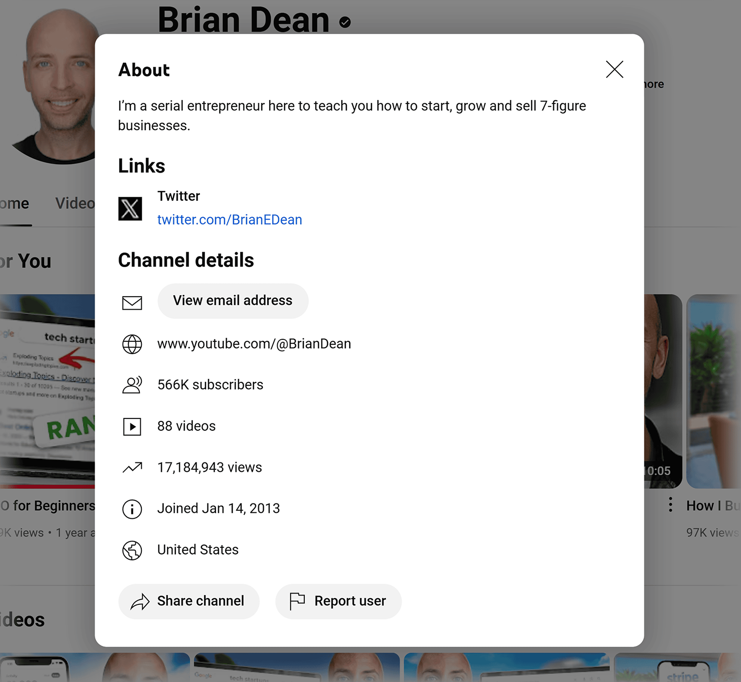 Youtube Brian Dean Channel More Info