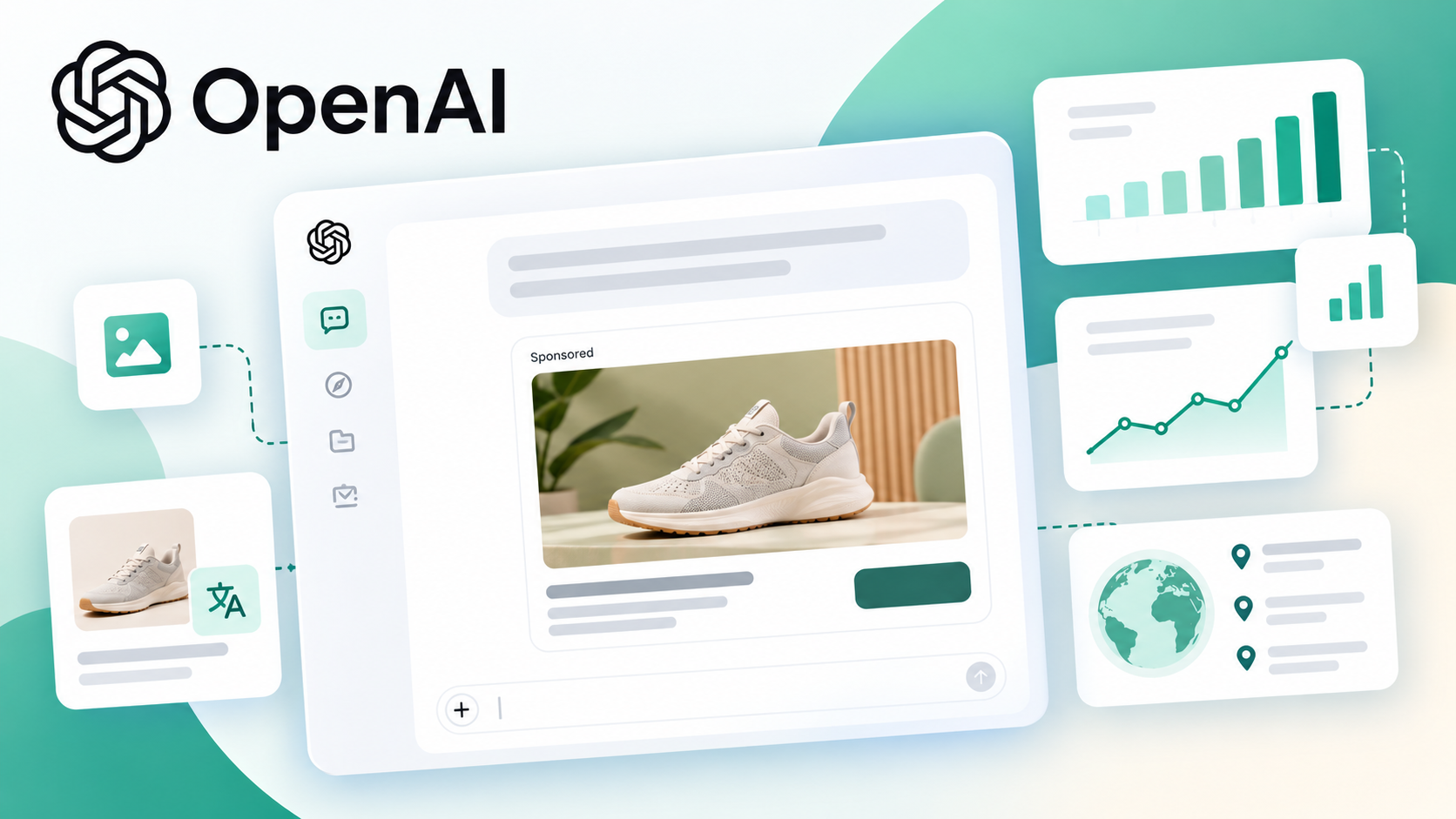 OpenAI Ad Analytics Dashboard Illustration