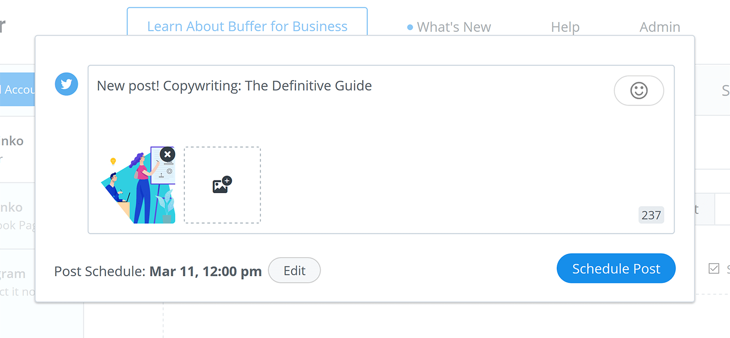 Buffer – Schedule post Buffer Schedule Post