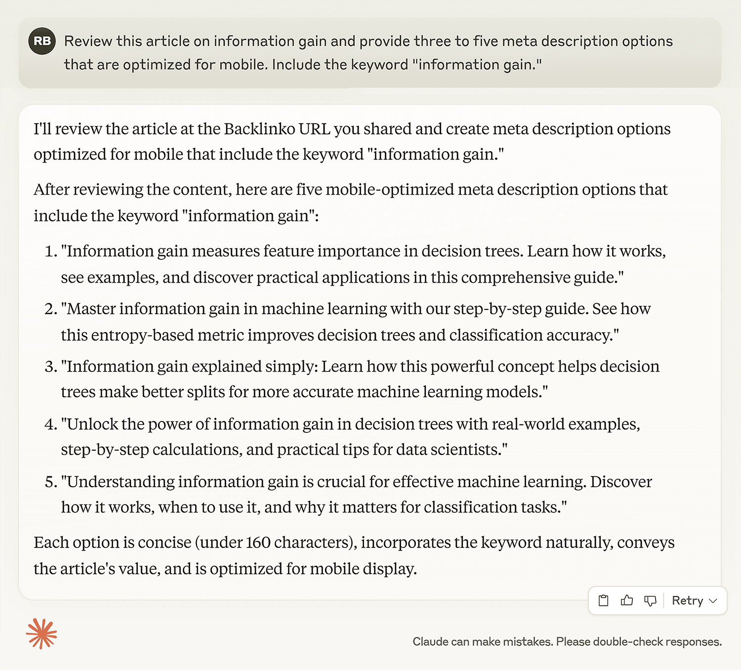 Claude – Content description variations Claude Content Description Variations