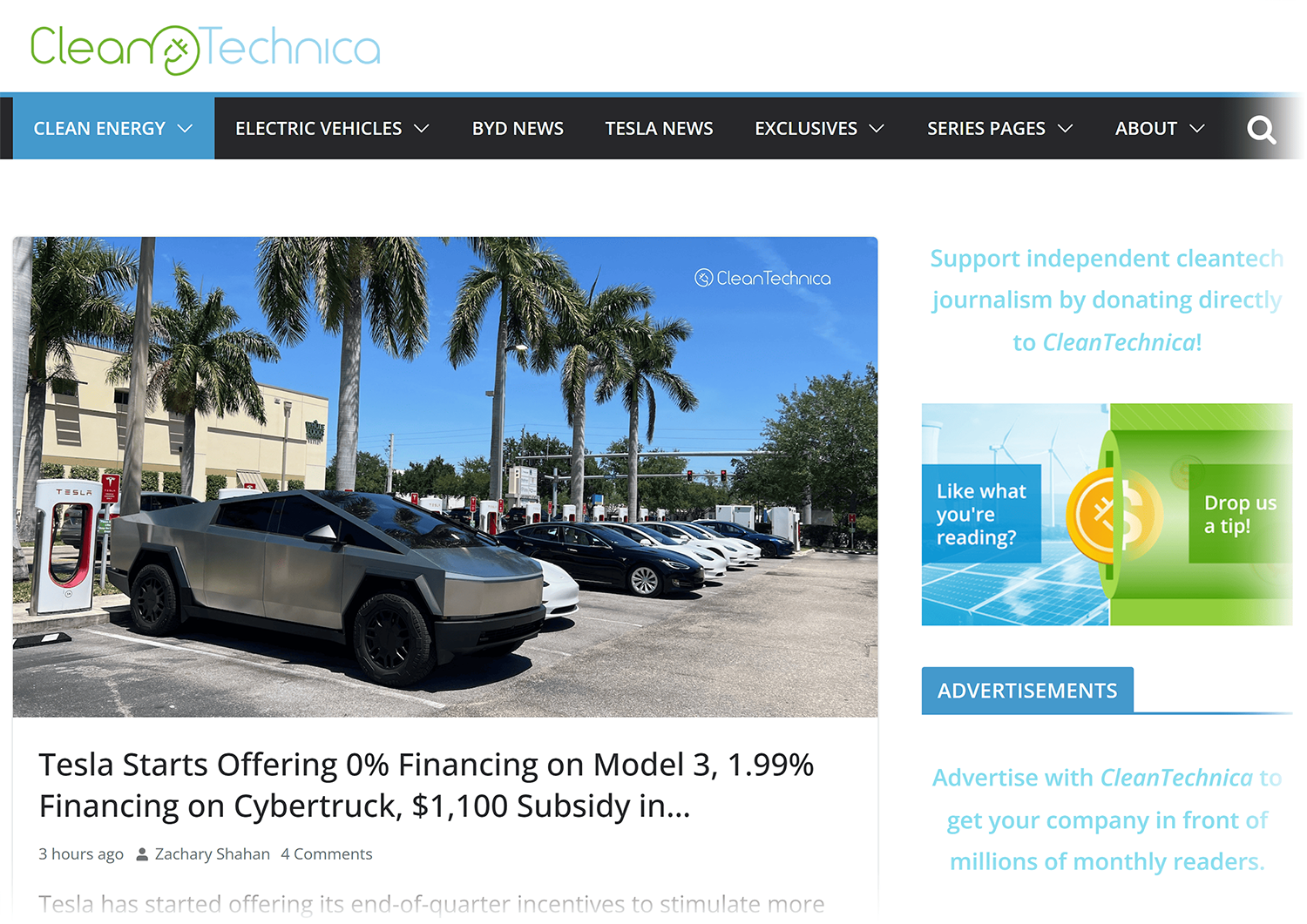 CleanTechnica – Homepage Cleantechnica Homepage