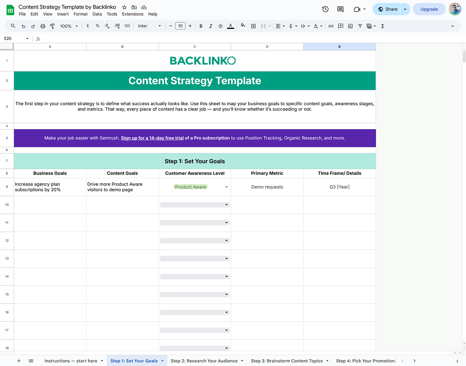 Content strategy template [Free download + tips]