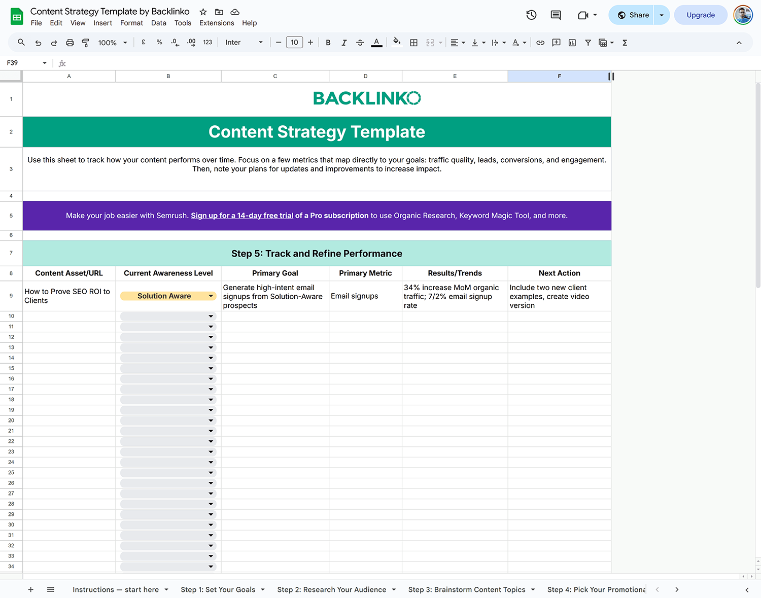 Content strategy template [Free download + tips]