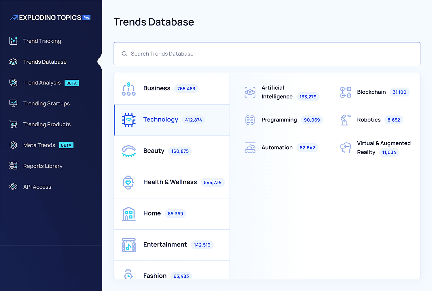 Explodingtopics Database