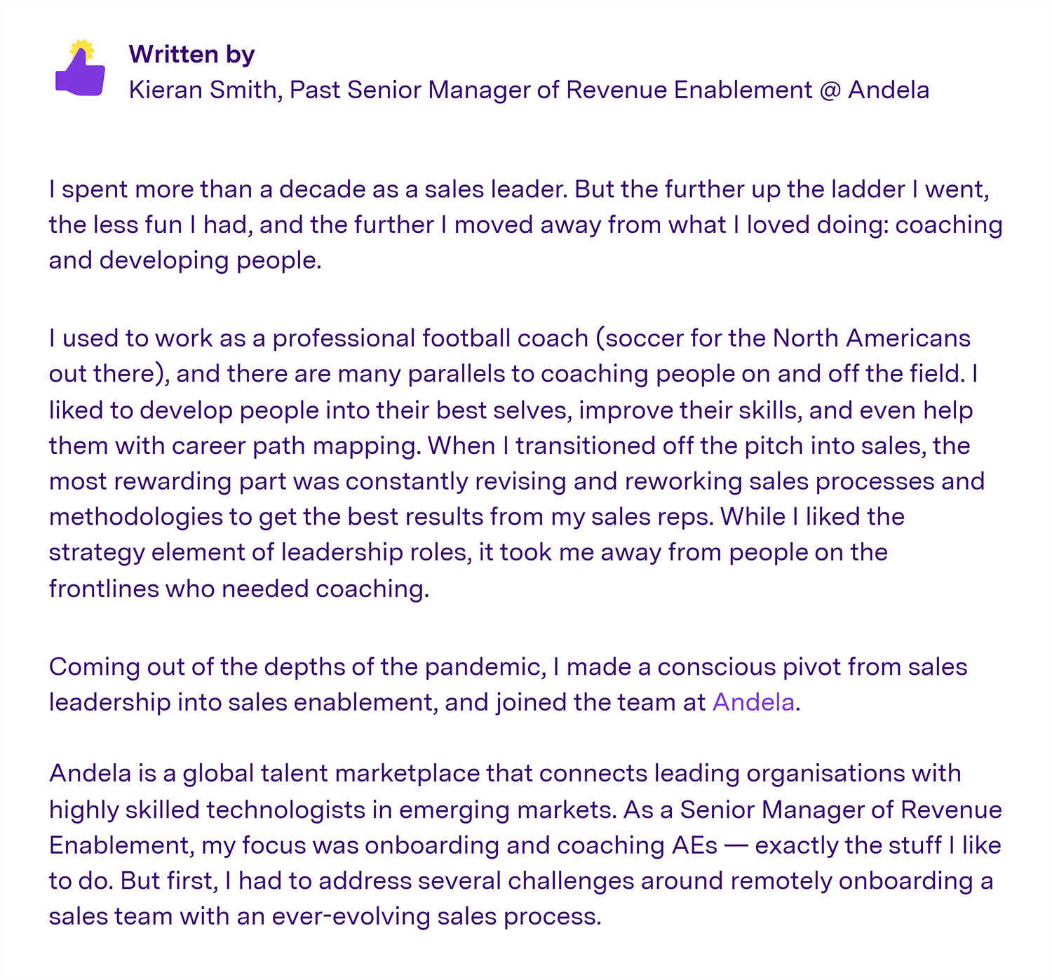 Gong Case Study Andela
