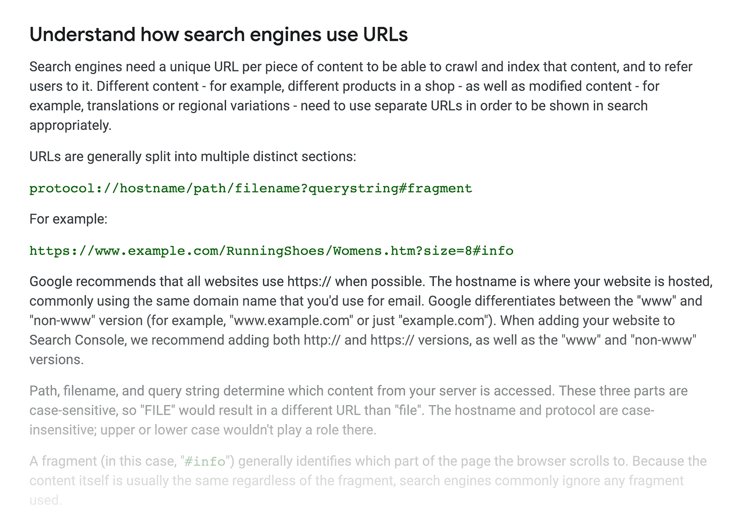 Google SEO Starter Guide – URLs Google Seo Starter Guide Urls