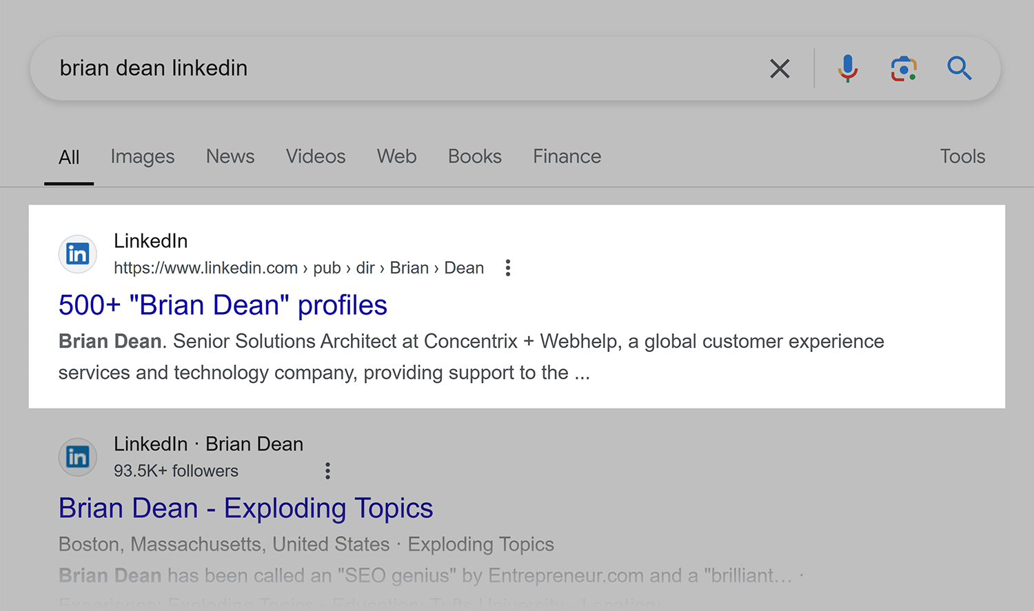 Google Serp Brian Dean Linkedin