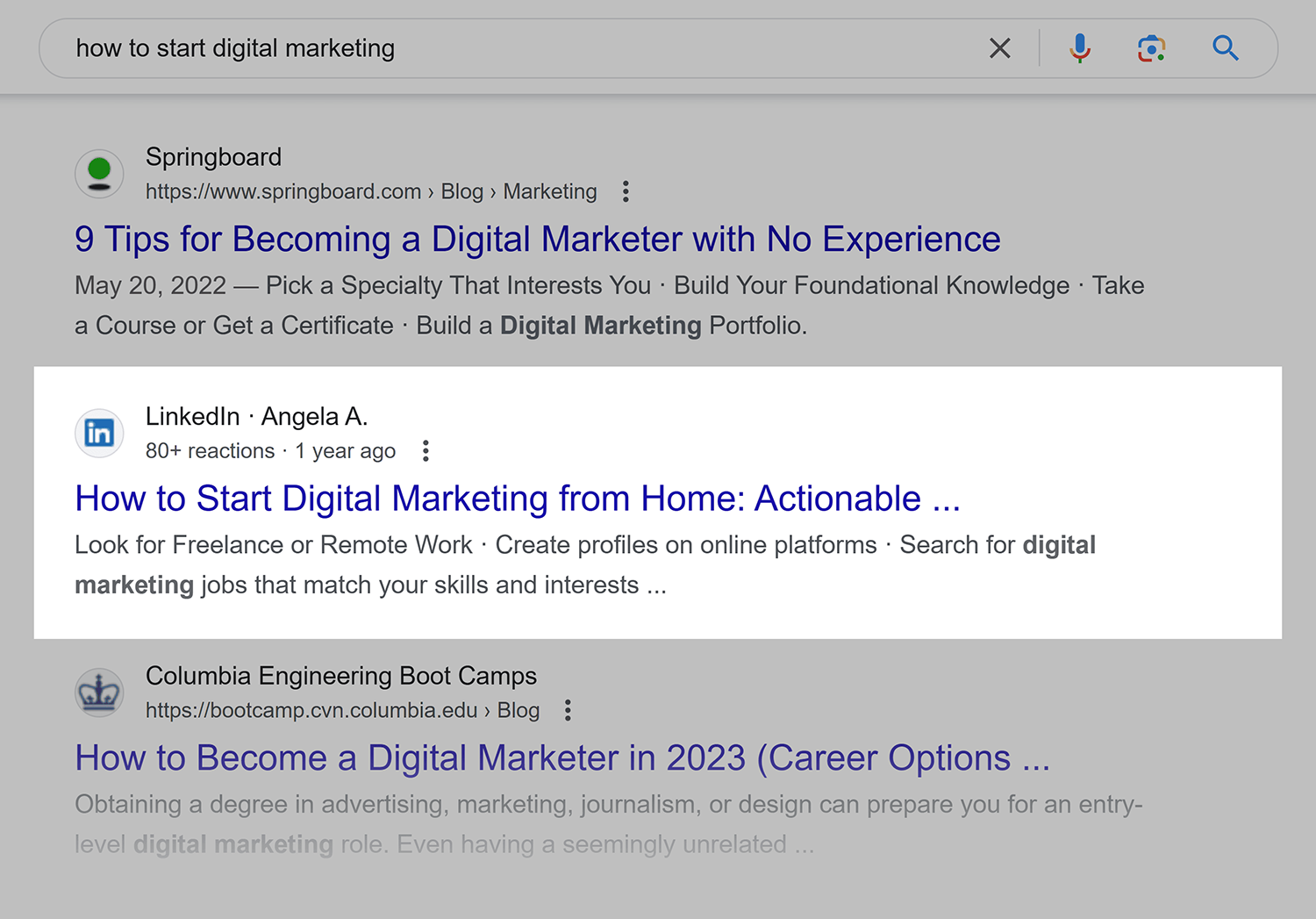 Google Serp How To Start Digital Marketing