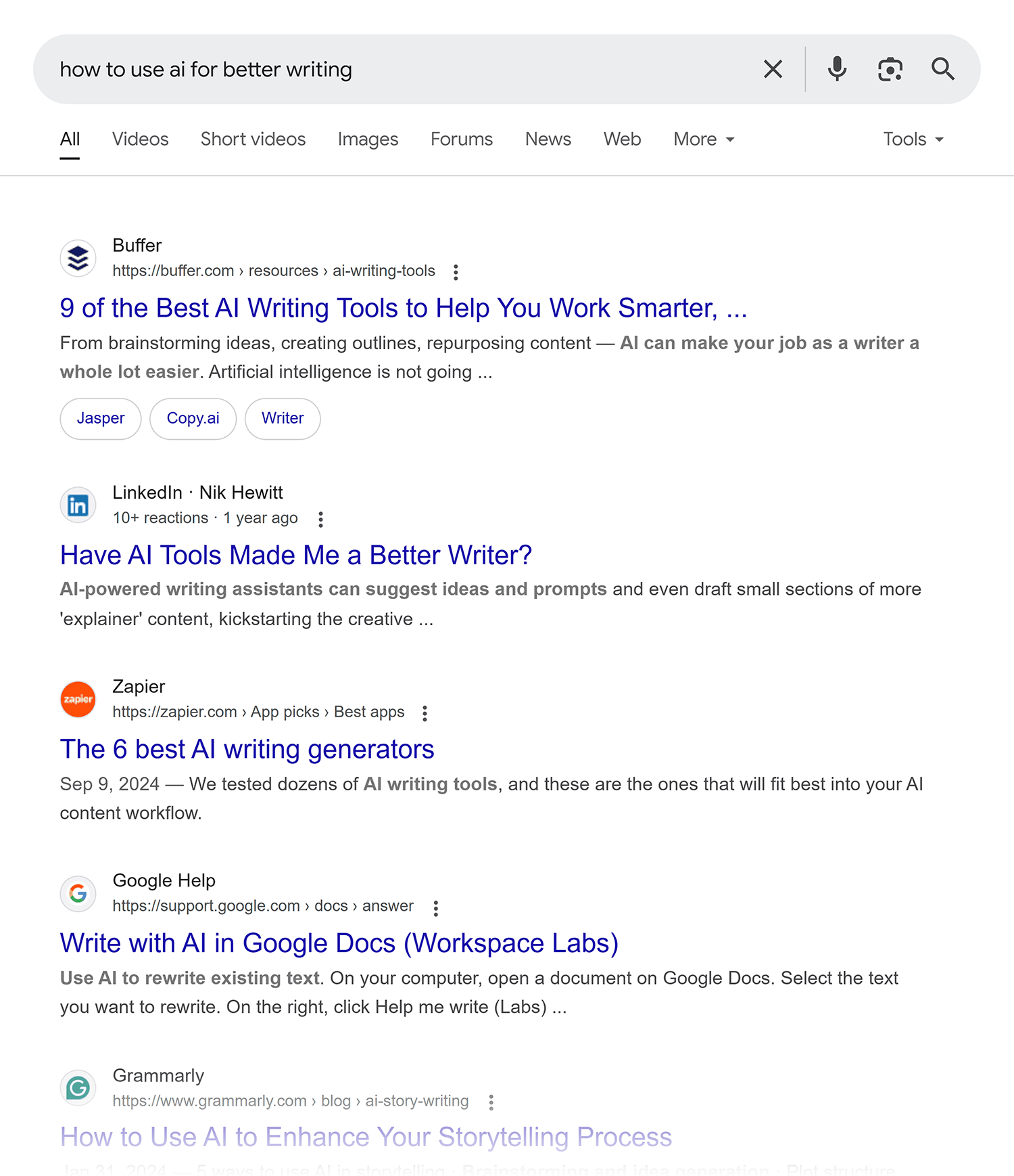 Google Serp How To Use Ai For Better Writing