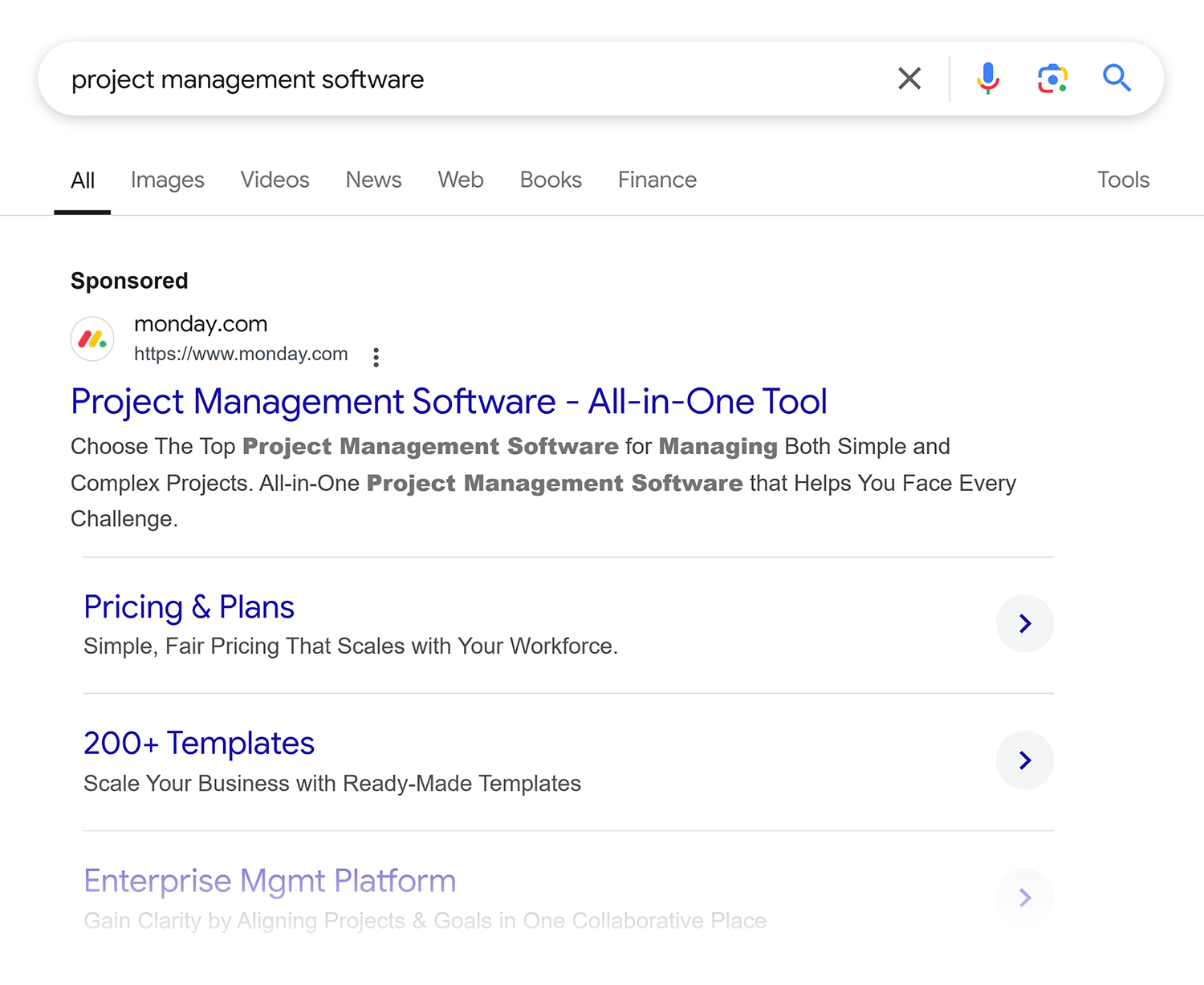 Google Serp Project Management Software Monday Ad