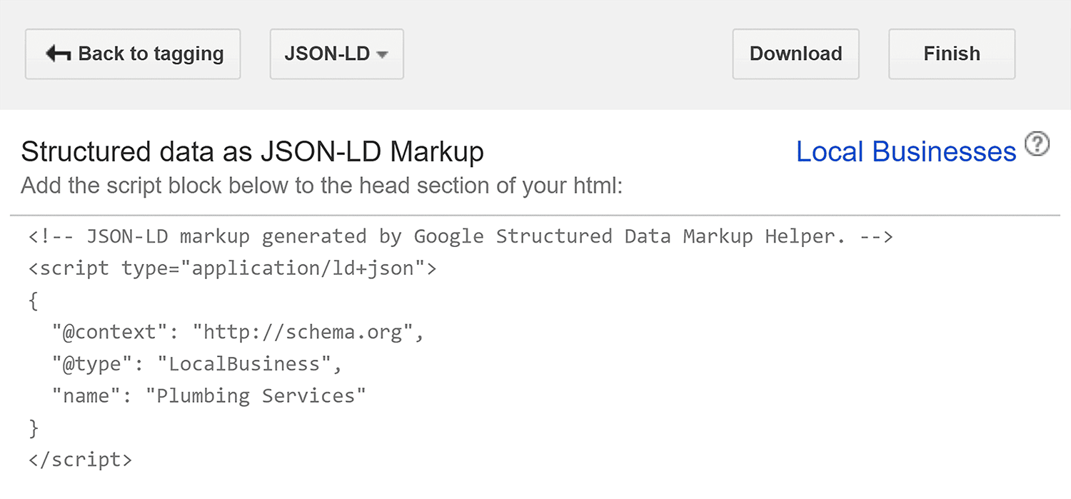 Google Structured Data Markup Helper – Script block Google Structured Data Markup Helper Script Block