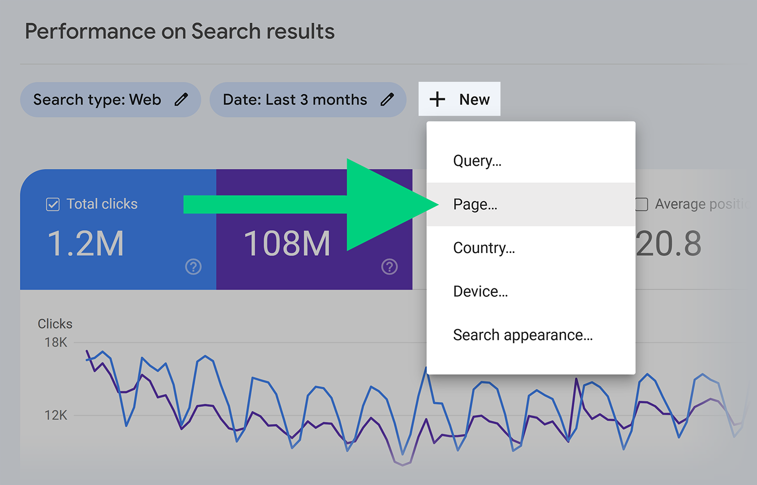 GSC – Performance report – Page filter Gsc Performance Report Page Filter