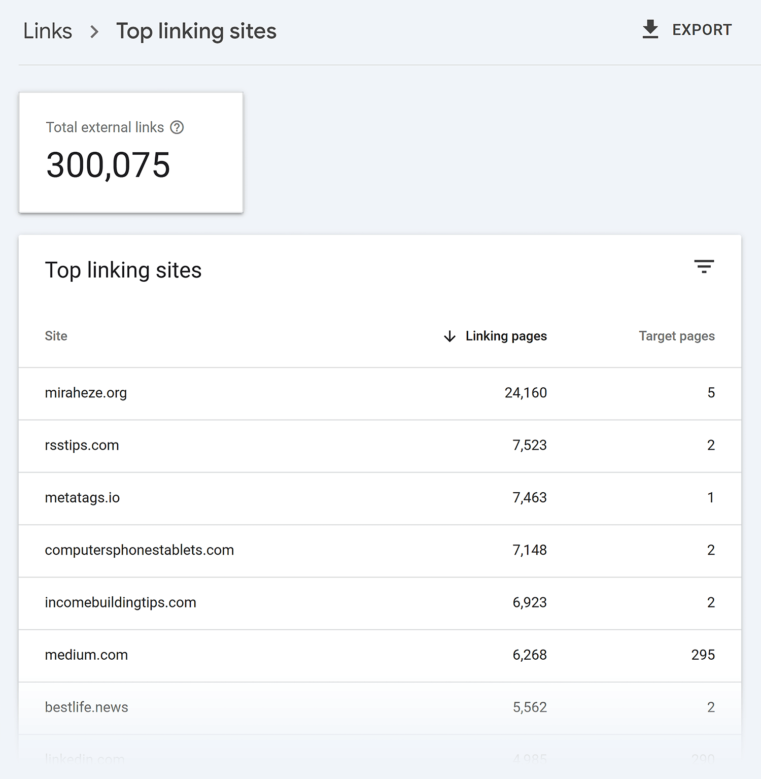 Gsc Top Linking Sites