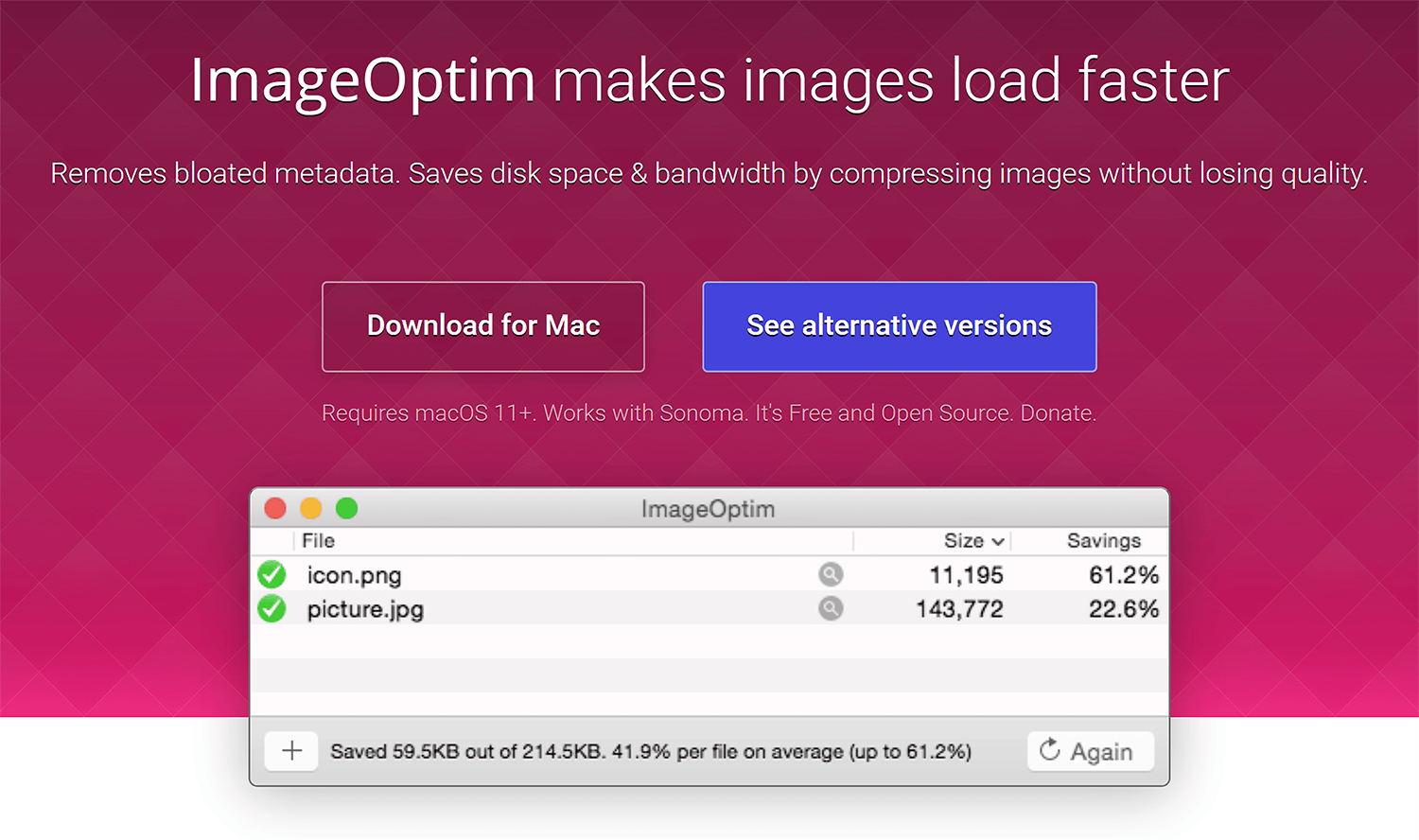 Imageoptim Homepage