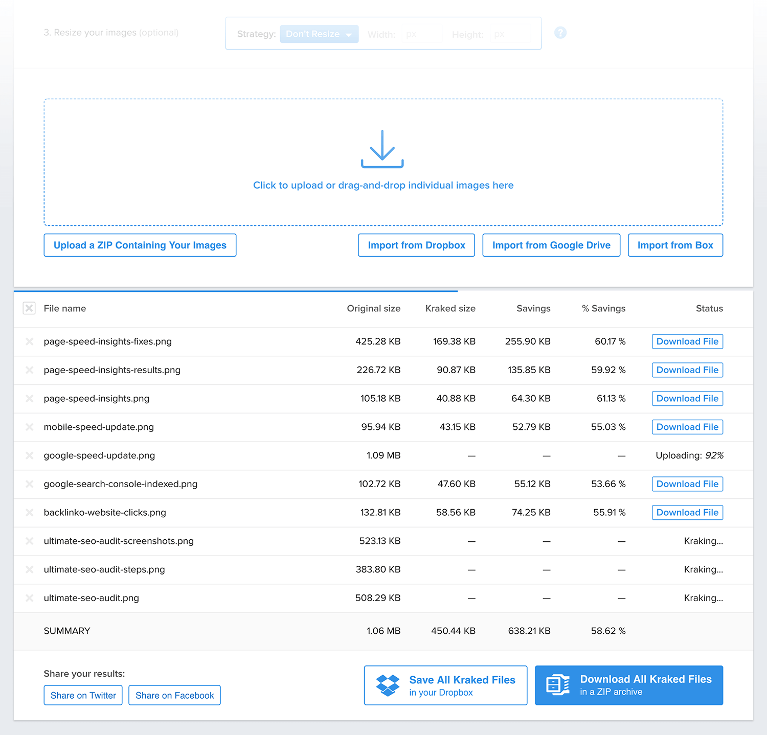 Kraken – Web interface Kraken Web Interface 1