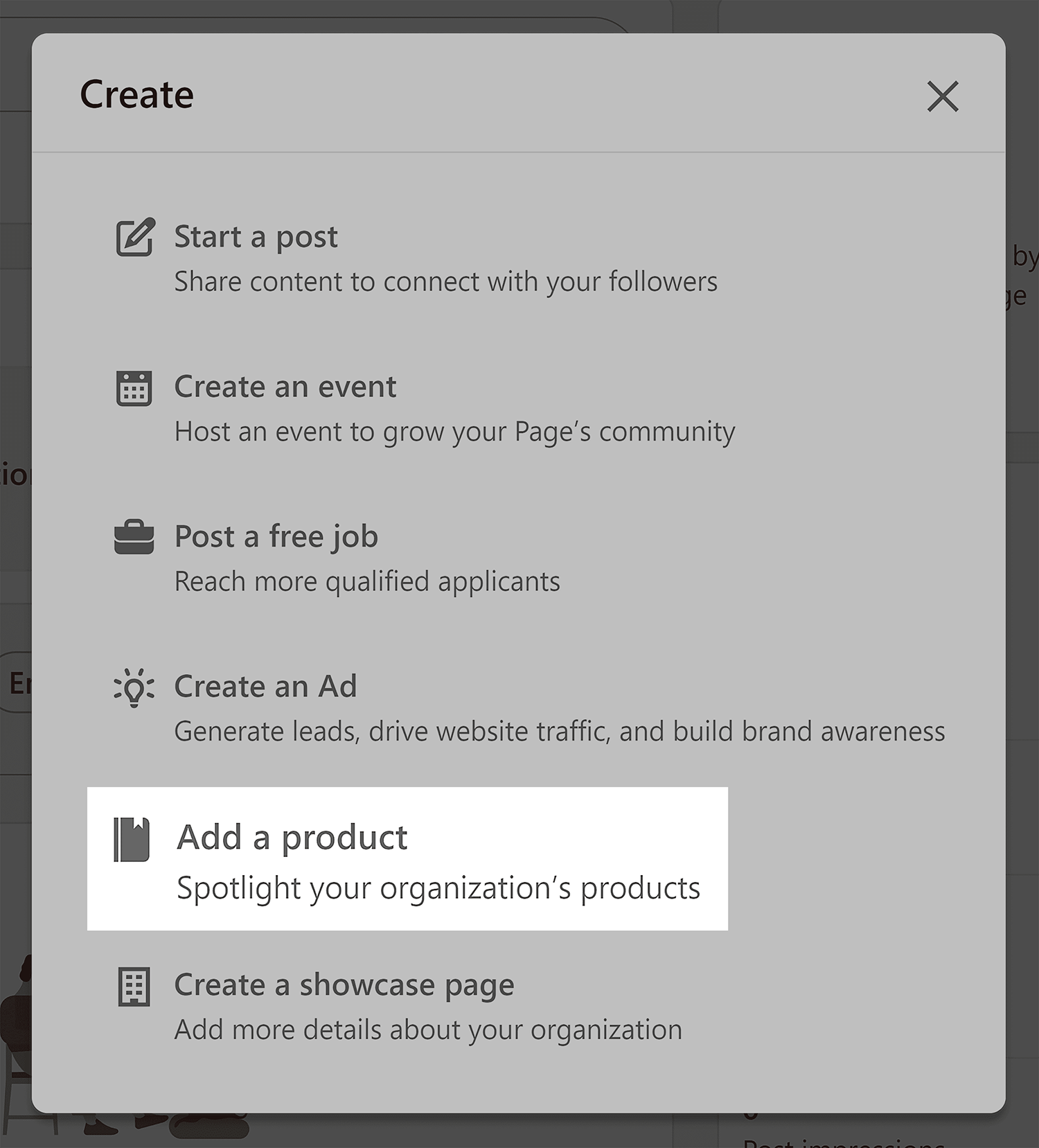 Linkedin Add Product