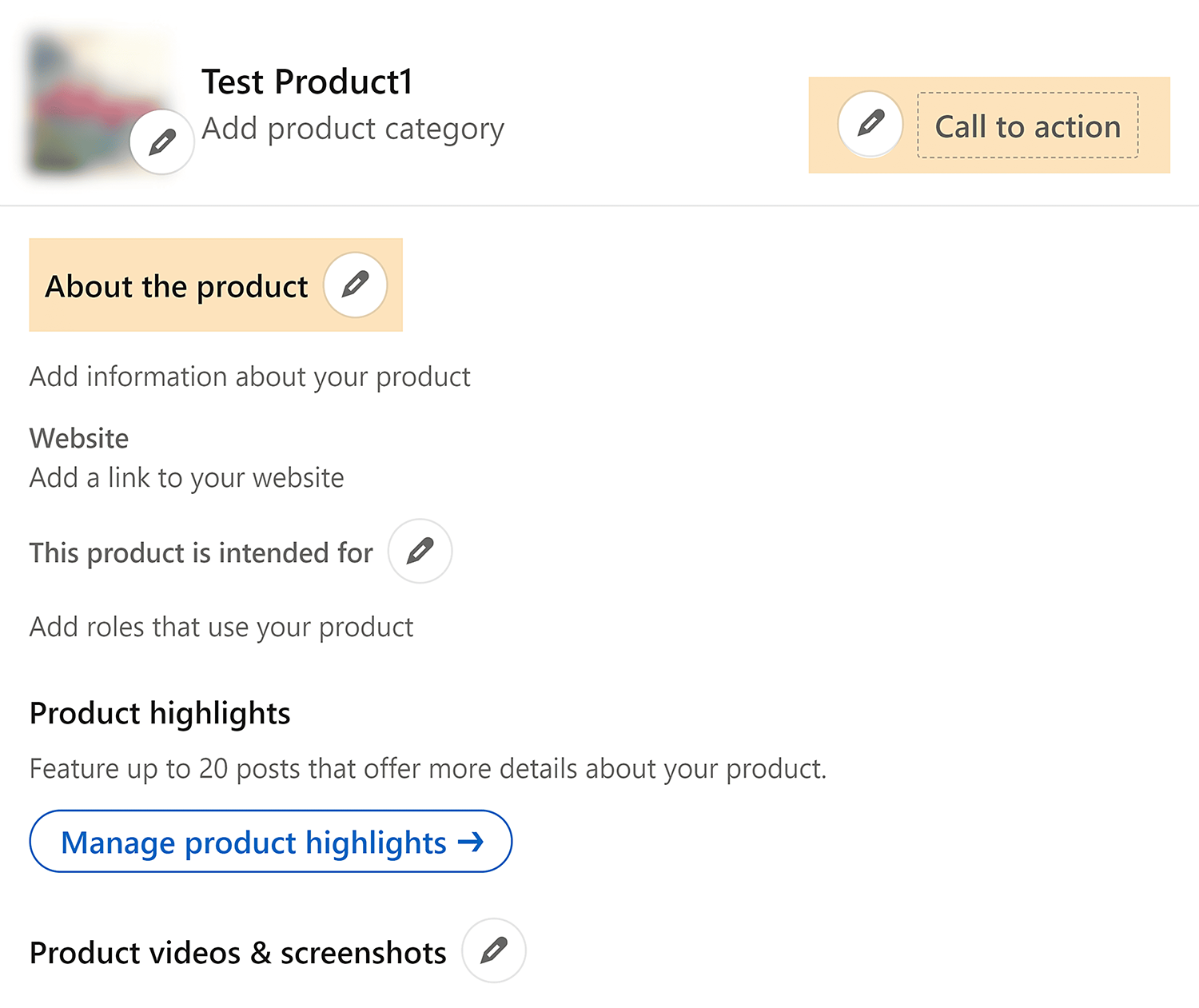 Linkedin Product Setup