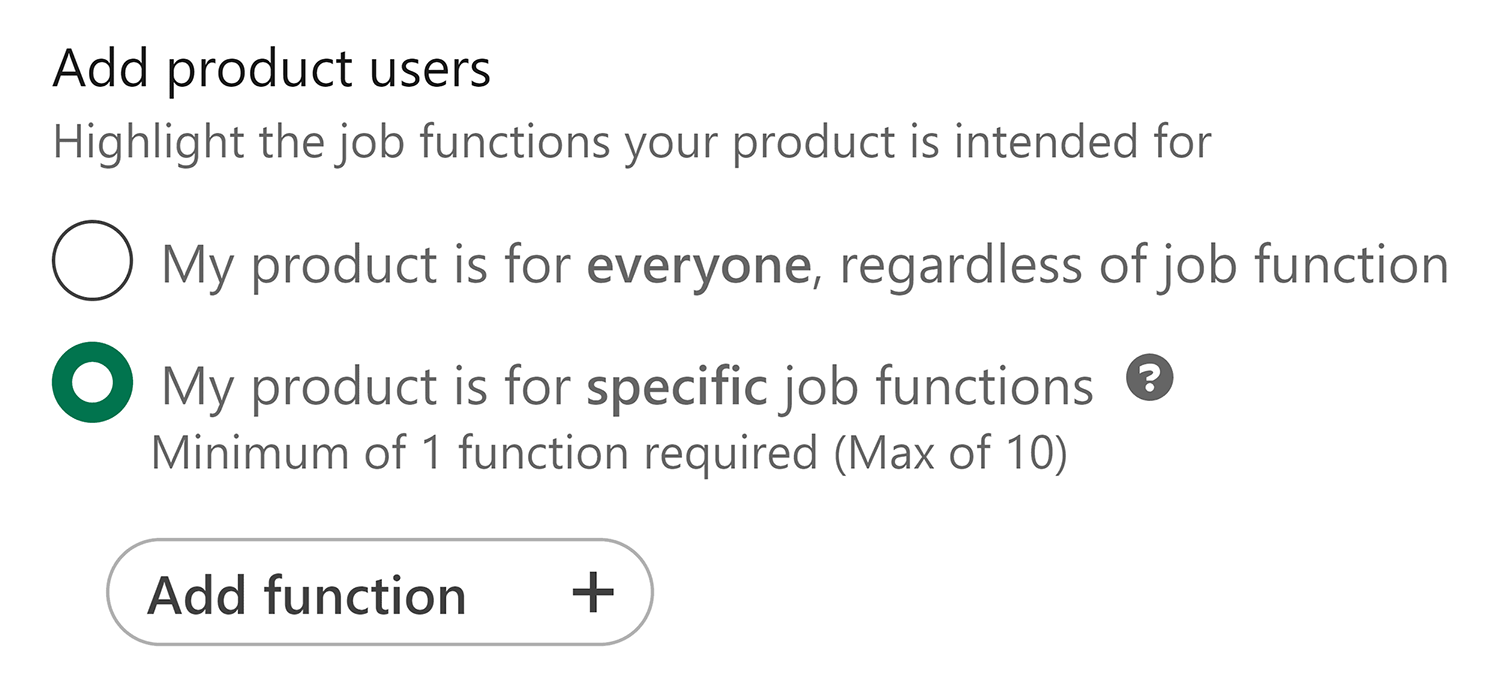 Linkedin Product Specifics
