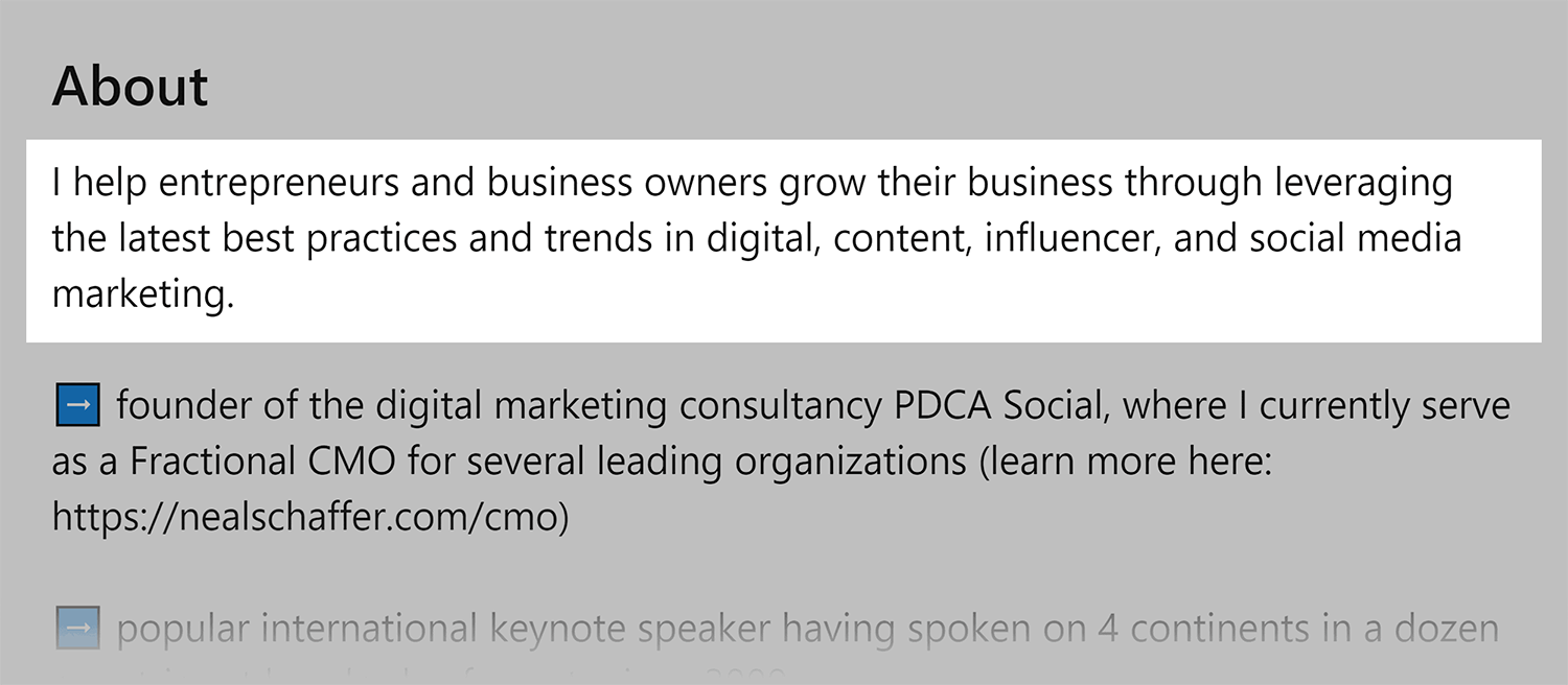 Linkedin Profile About Intro