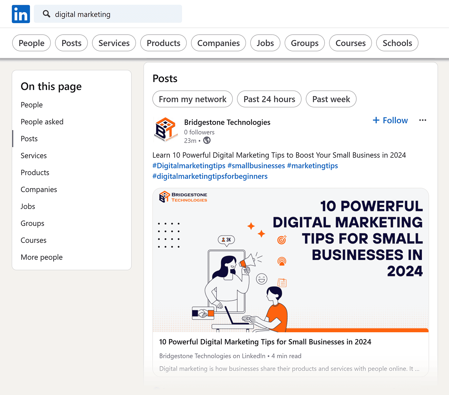Linkedin Search Digital Marketing