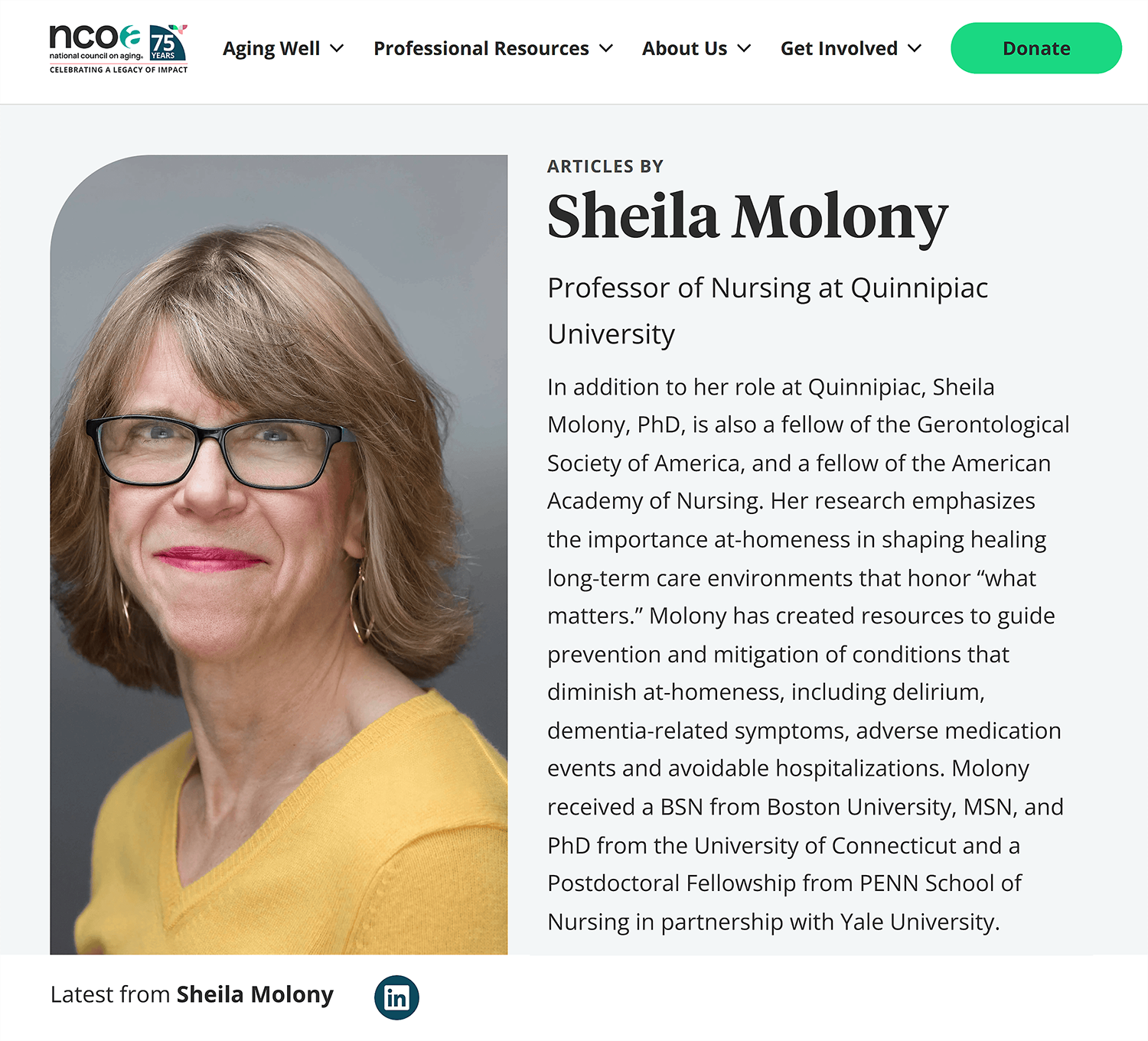 Ncoa Author Sheila Molony