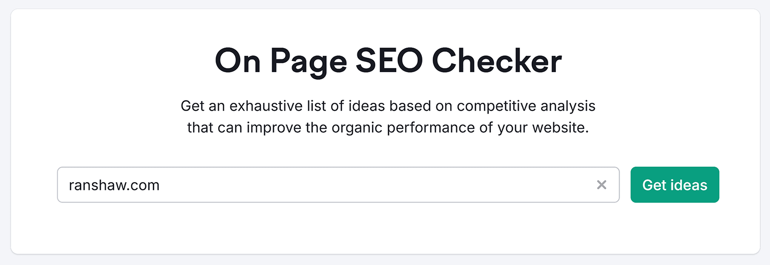 On Page SEO Checker – Ranshaw – Get ideas On Page Seo Checker Ranshaw Get Ideas
