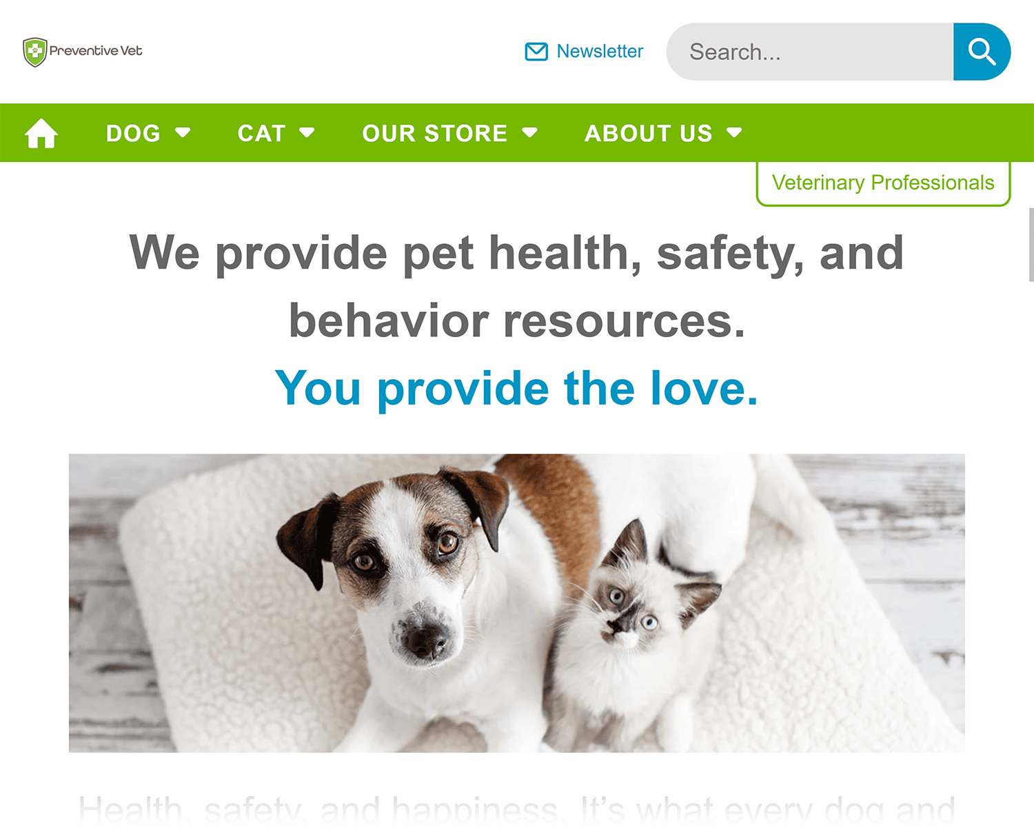 Preventive Vet – Homepage Preventivevet Homepage