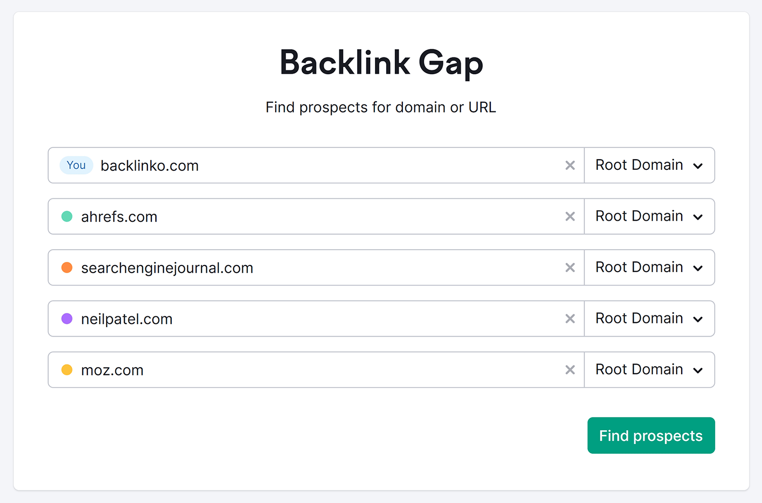 Semrush Backlink Gap Backlinko