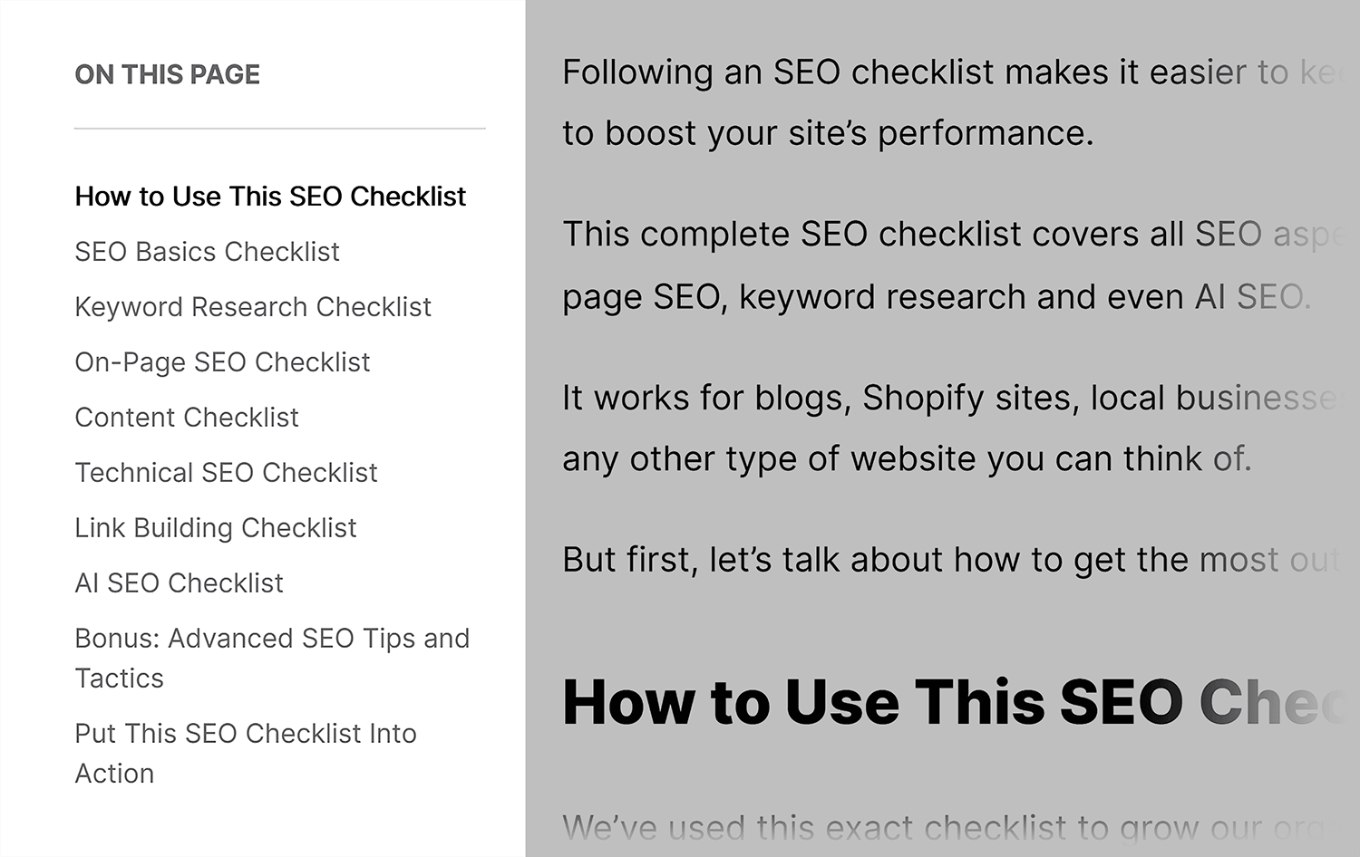 SEO checklist – ToC Seo Checklist Toc