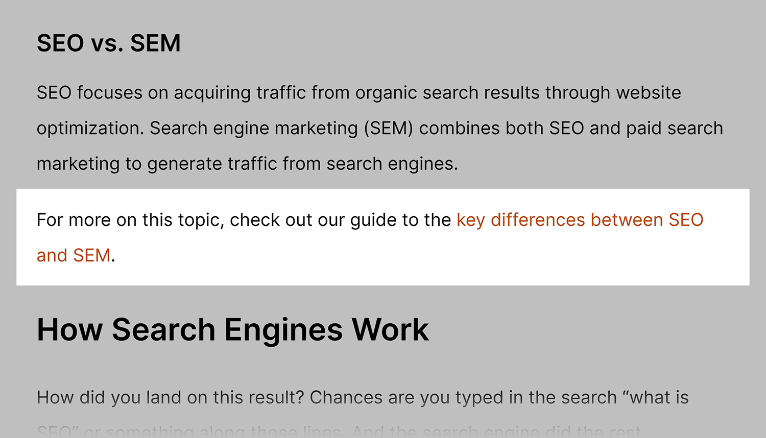 Seo Vs Sem Internal Backlink