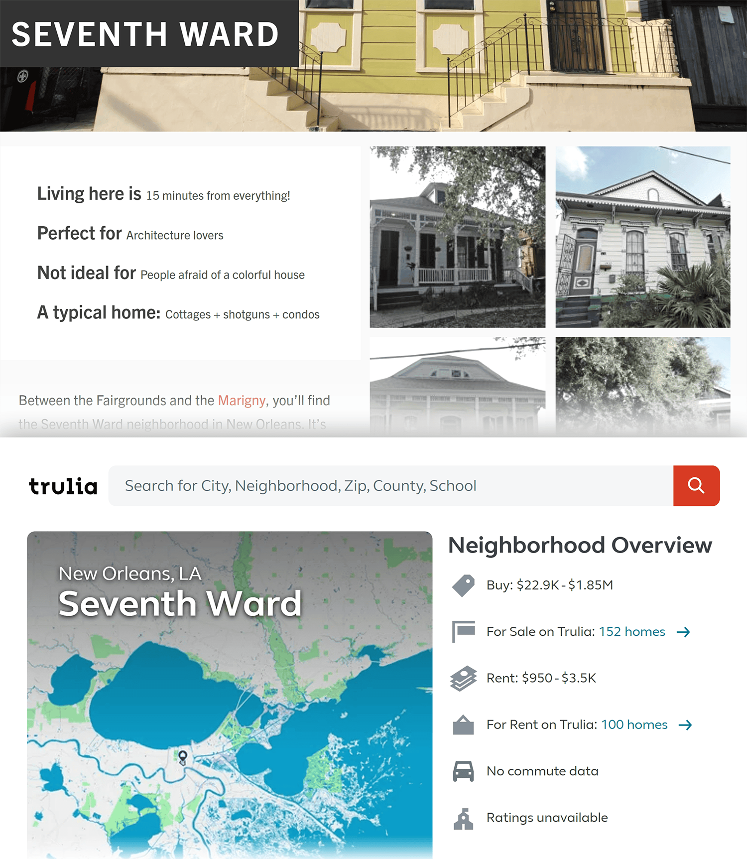 Seventh Ward Vs Trulia Collage