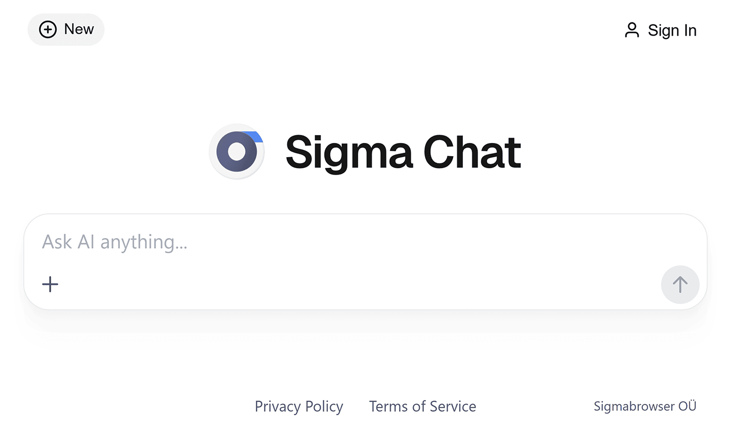 Sigma Chat Homepage