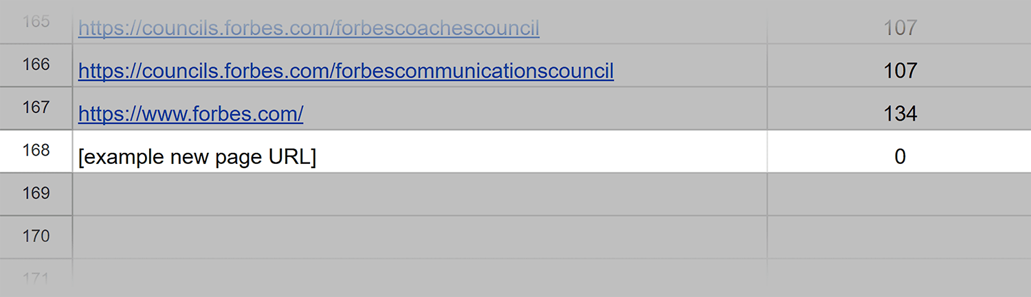 Spreadsheet New Url