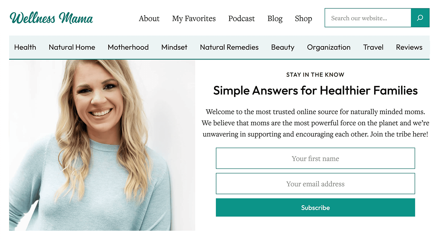 Wellness Mama – Homepage Wellness Mama Homepage