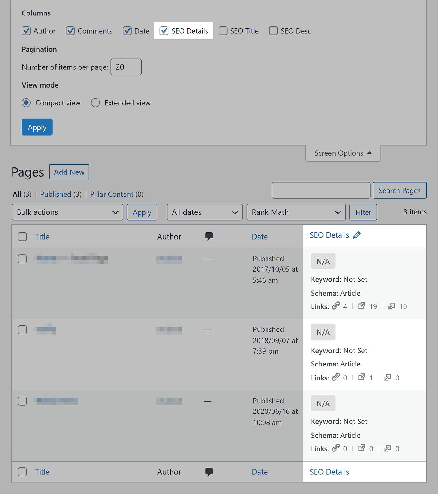 Wordpress Rankmath Seo Details