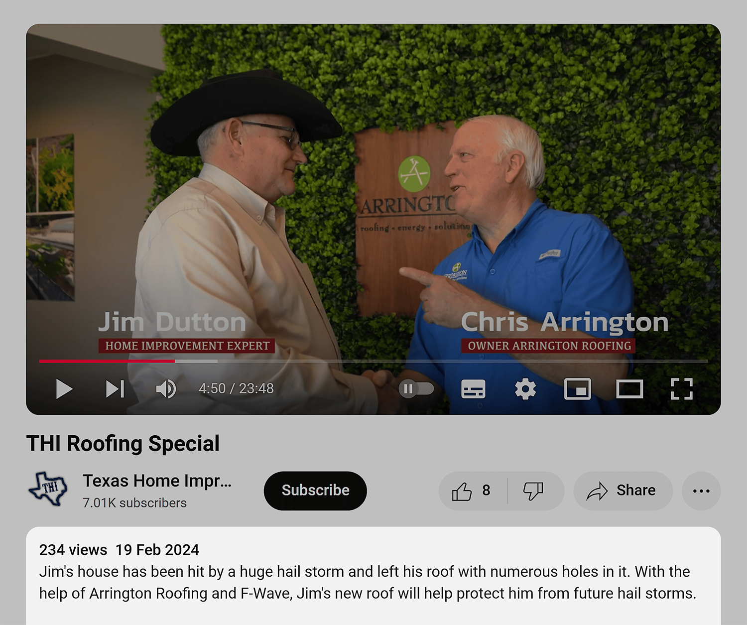 Youtube Texas Home Improvement Arington Roofing