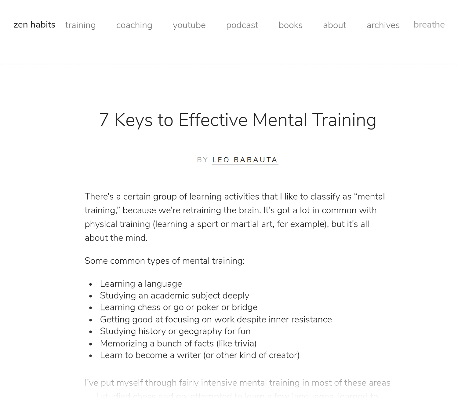 Zenhabits – Homepage Zenhabits Homepage