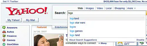 Yahoo Search Suggest