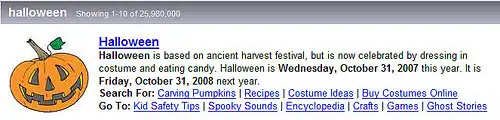 Ask.com Halloween Smart Answer