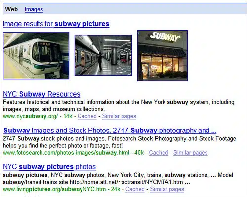 Google Universal Search: Images