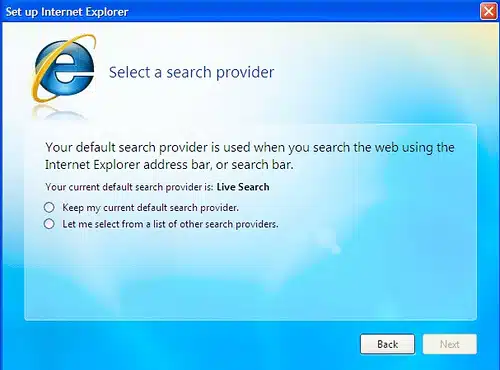 Select Search Provider