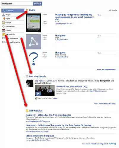 Hungover Search On Facebook
